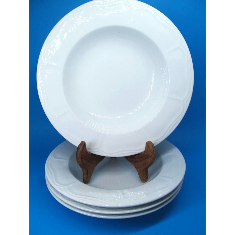 Mikasa Las Brisas White 9 1/8" Rimmed Soup Bowl Set of 4